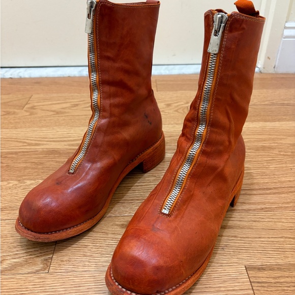 Guidi Front Zip PL2 Burnt Orange Mid Calf Boots - Picture 1 of 16